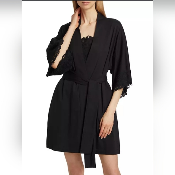 Natori Bliss Harmony lace trimmed belted robe size XL - Picture 2 of 9